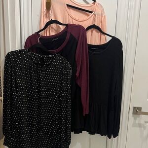 Lane Bryant Black and White Polka Dot Blouse
